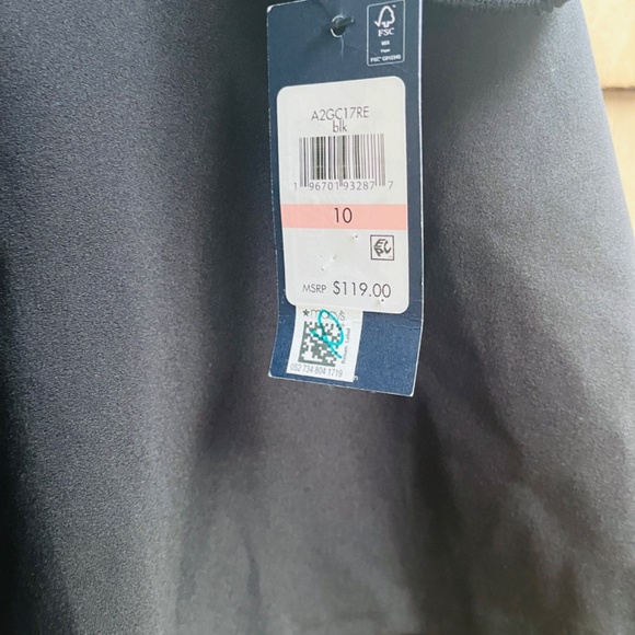 Tommy Hilfiger Keyhole Neckline Black Dress Chiffon Sleeves Ruffle Bottom 10 - Picture 7 of 11